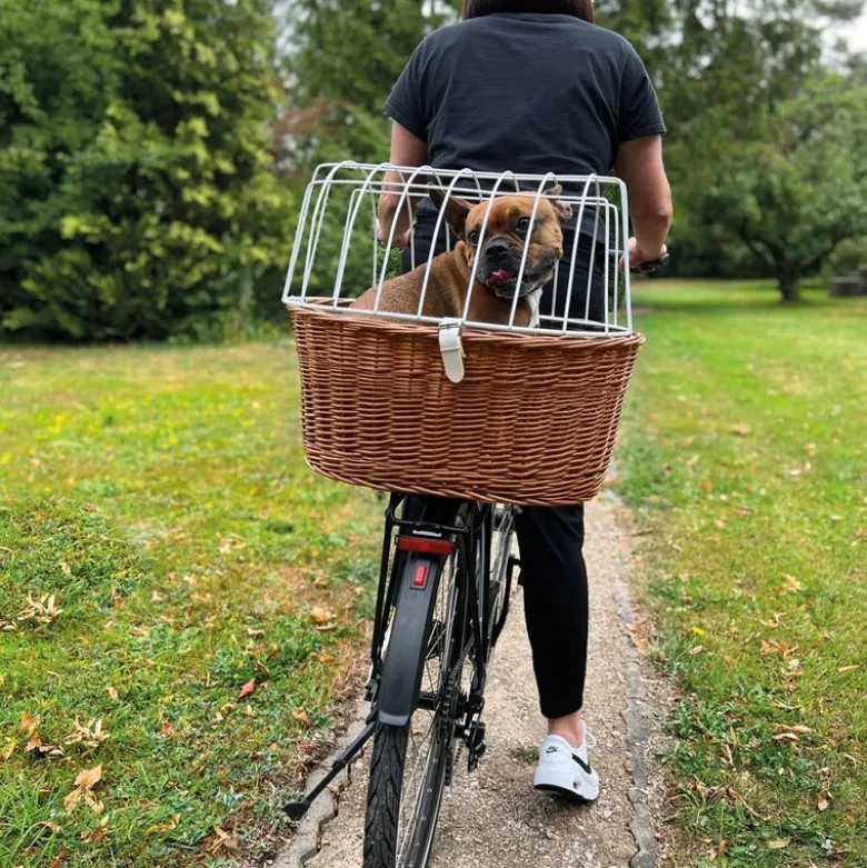 Aumüller hundecykelkurv til bagagebærer med beskyttelsesgitter