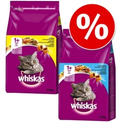 Blandet pakke: 2 x 3,8 kg Whiskas 1+