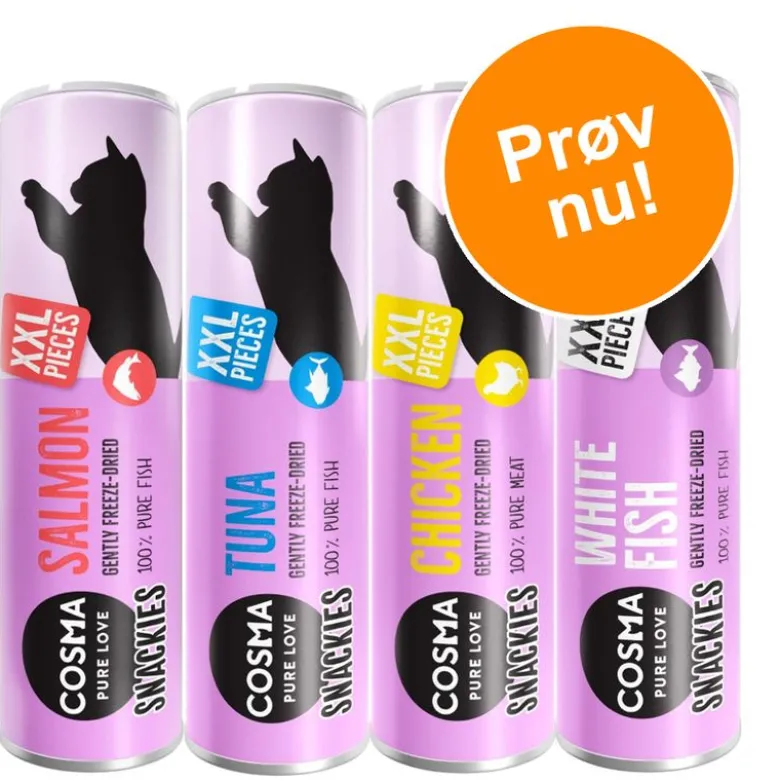 Blandet prøvepakke: Cosma Snackies XXL