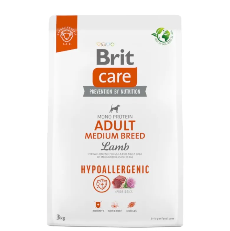 Brit Care Dog Hypoallergenic Adult Medium Breed Lam & Ris