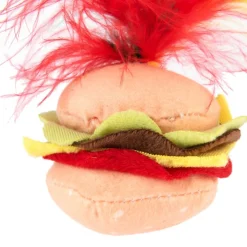 Crinkle Burger med Fjer Kattelegetøj