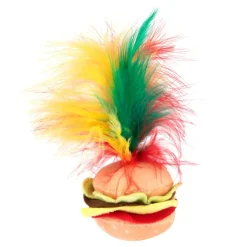 Crinkle Burger med Fjer Kattelegetøj