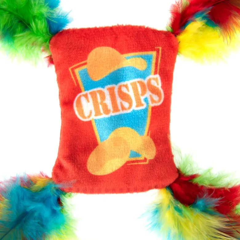 Crinkle Crisps med Fjer Kattelegetøj