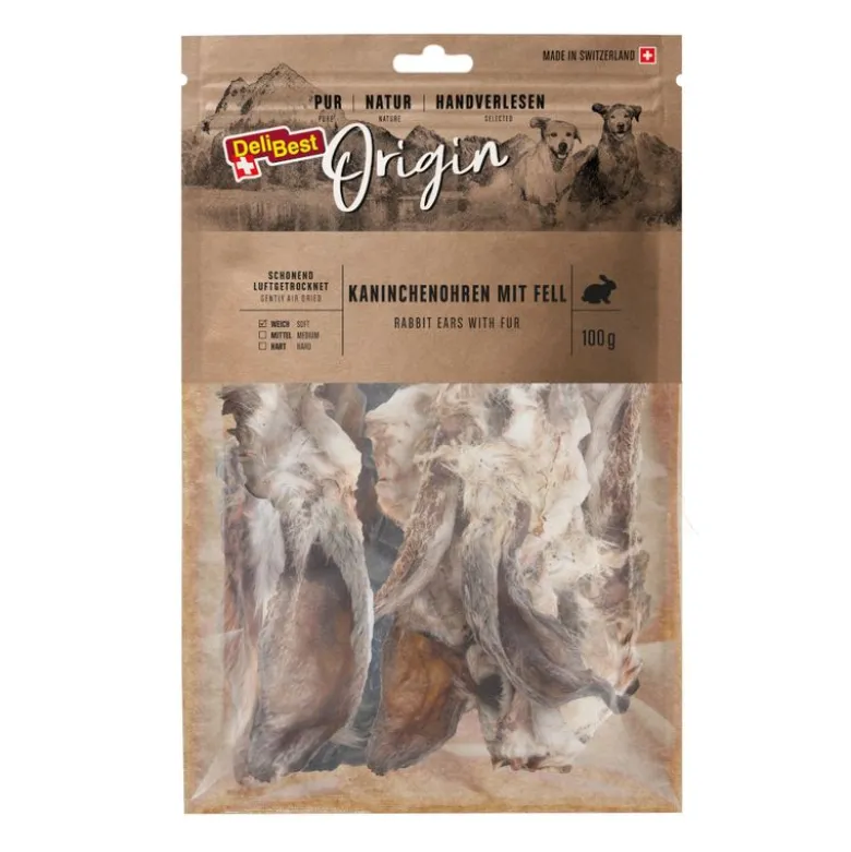 DeliBest Origin kaninører med pels