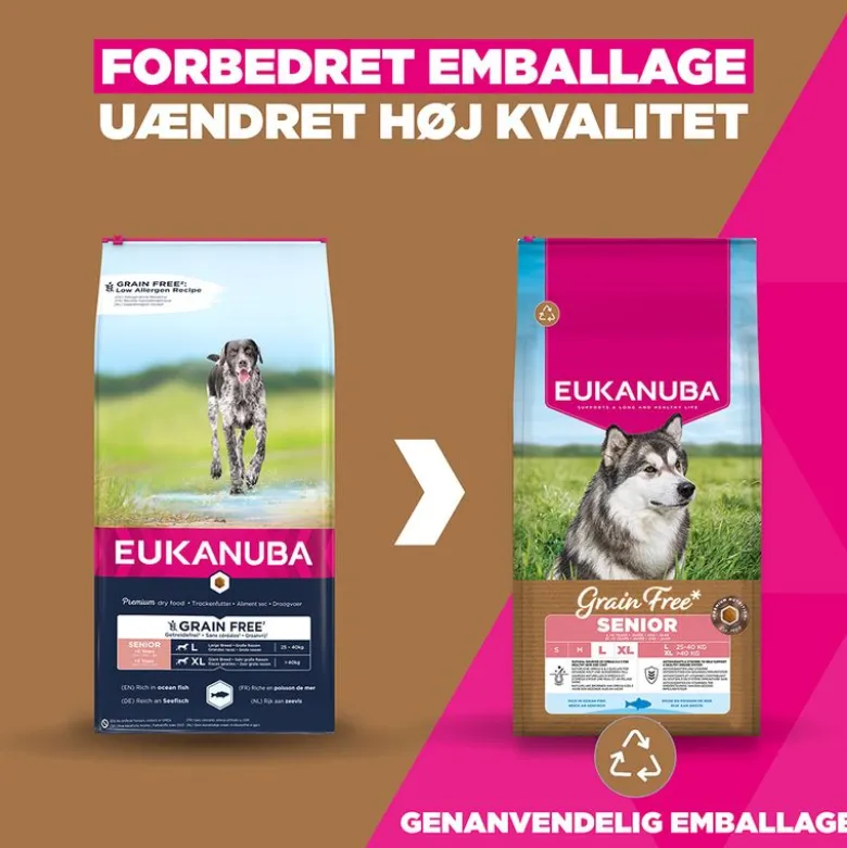 Eukanuba Grain Free Senior Large & Giant med havfisk
