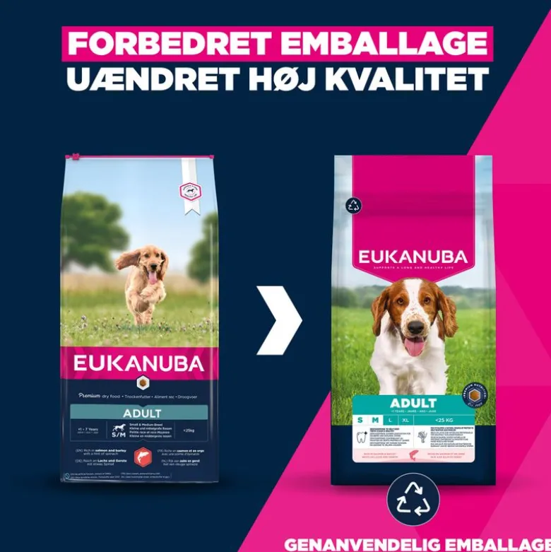 Eukanuba Premium Nutrition Adult Small & Medium Breed Laks