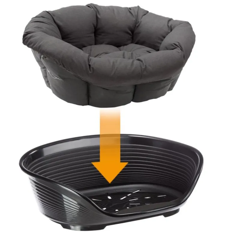 Ferplast hundekurv Siesta Deluxe sort med betræk Sofa - Antracit