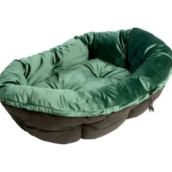 Ferplast hundekurv Siesta Deluxe sort med betræk Sofà grøn velour
