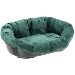 Ferplast hundekurv Siesta Deluxe sort med betræk Sofà grøn velour