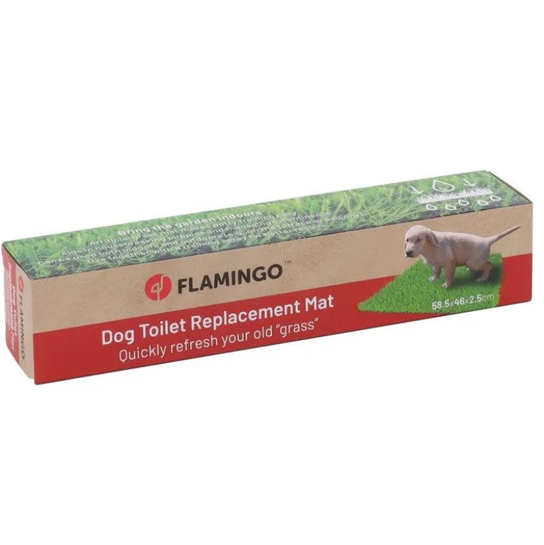 FLAMINGO hundetoilet med kunstgræs
