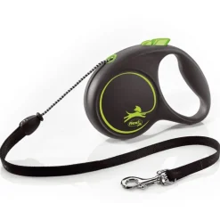 flexi Black Design sele snor grøn, 5 m