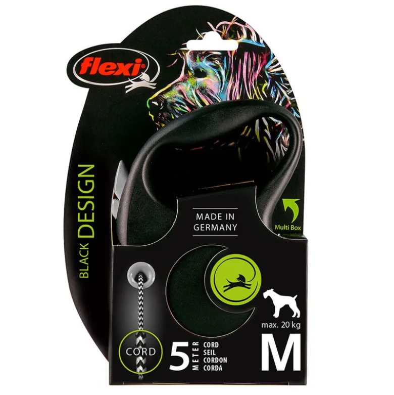 flexi Black Design snorline sort, 5 m