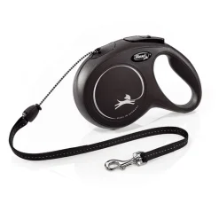 flexi New Classic snorline M sort, 8 m, <20 kg