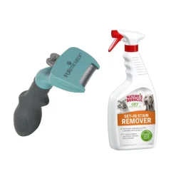 FURminator DeShedding Tool + Nature's Miracle Cat Set-In Plet- og lugtfjerner, 709 ml gratis!