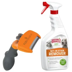 FURminator deShedding Tool til hunde + 709 ml Nature's Miracle gratis!