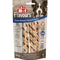 3 + 1 gratis! 4 x 8in1 Triple Flavour hundesnacks