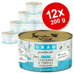 GRAU Kitten kornfri dåser 12 x 200 g