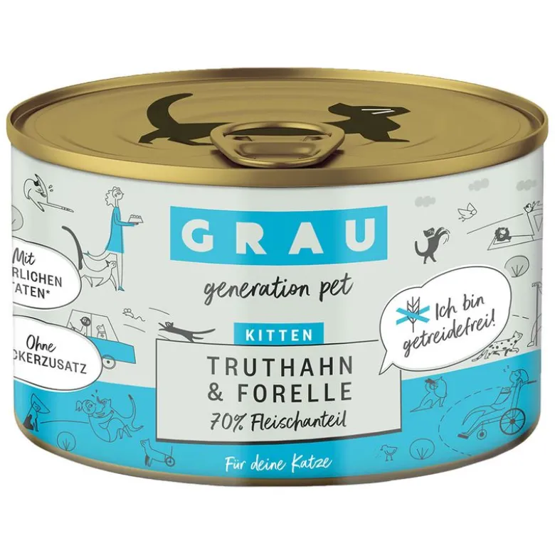 GRAU Kitten Mix 3 varianter dåse 6 x 200 g