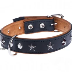 Heim Stars, sort/beige læderhalsbånd