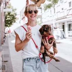 HUNTER justerbar hundesnor Round & Soft Love, rød