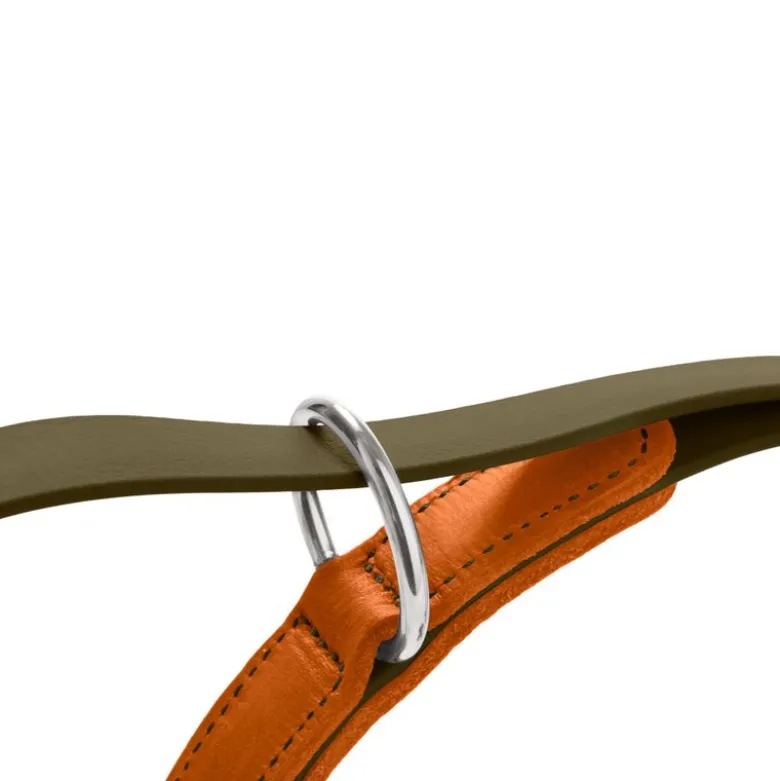 HUNTER Justerbar snor Wolmar BioThane® x læder, khaki/orange