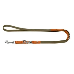 HUNTER Justerbar snor Wolmar BioThane® x læder, khaki/orange