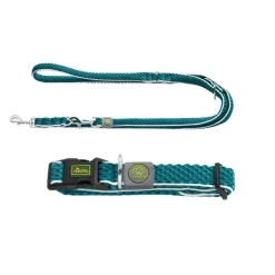 Hunter-sæt: Halsbånd Hilo Vario Basic & Justerbar hundesnor Hilo