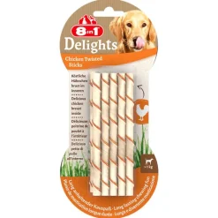 8in1 Delights Twisted Sticks til små hunde kylling