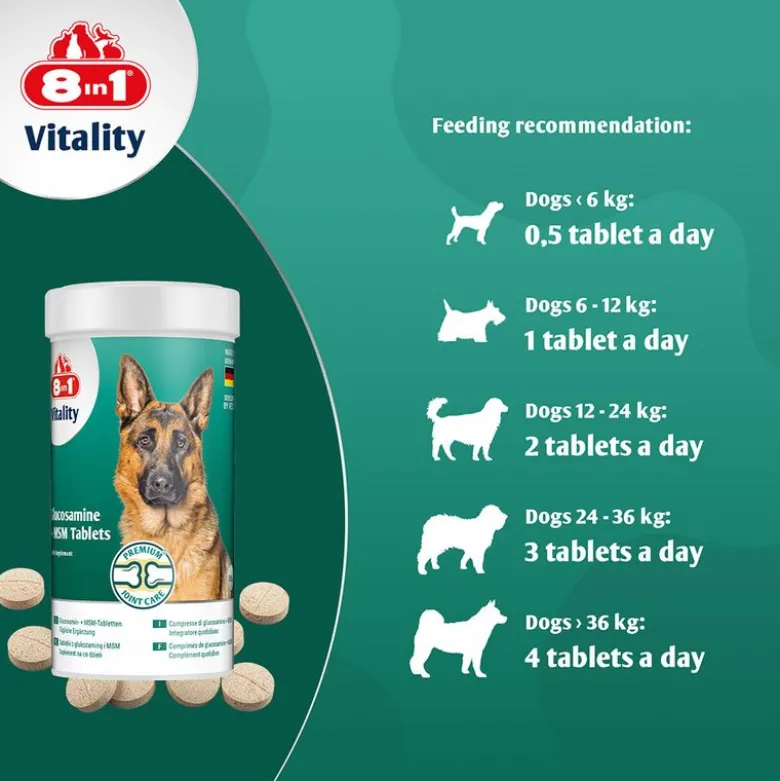 8in1 Vitality Glucosamin + MSM tabletter