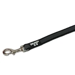 JULIUS-K9 IDC® sæt: sort hundesele + gummieret dobbeltsnor