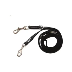 JULIUS-K9 IDC® sæt: sort hundesele + gummieret dobbeltsnor