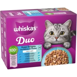 Jumbopakke: 96 x 85 g WHISKAS DUO portionsposer