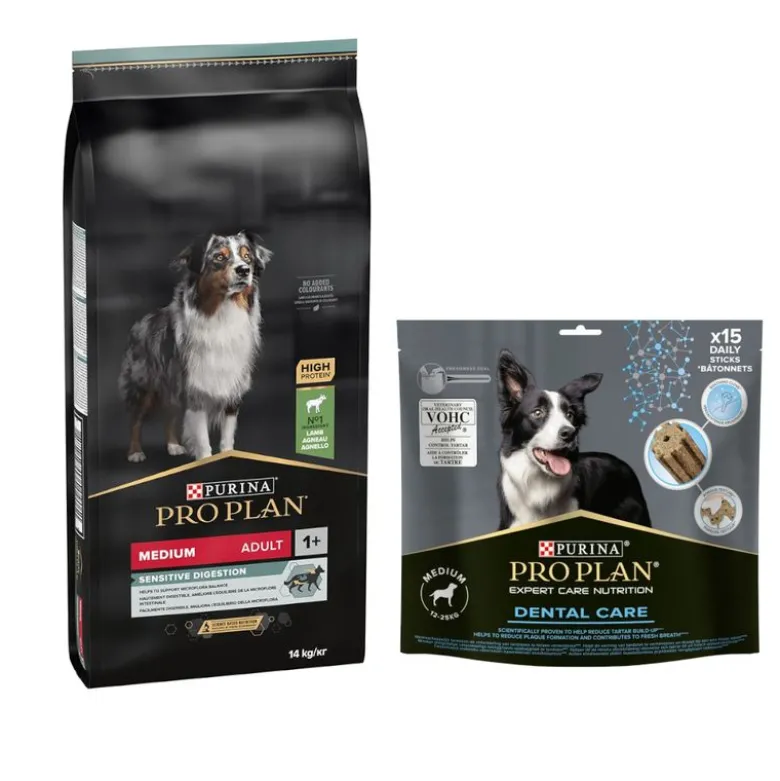 12 kg / 14 kg PURINA PRO PLAN + 345 g Dental Care Medium Dog gratis!
