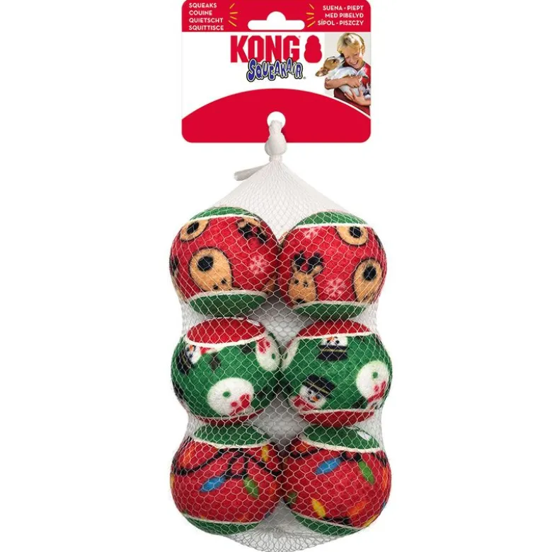 KONG Holiday SqueakAir-bolde, 6 stk.