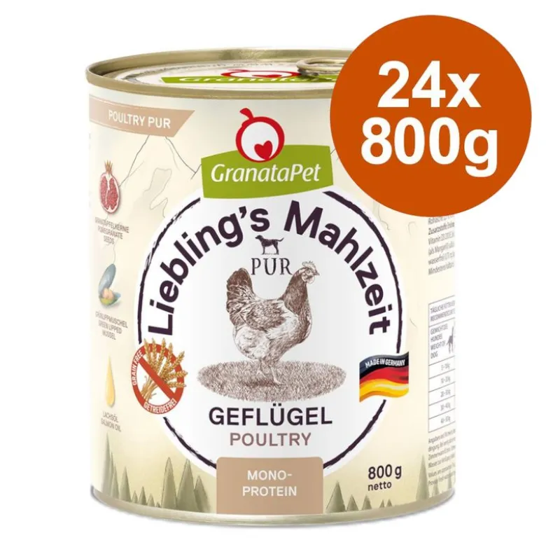Økonomipakke GranataPet Liebling's Måltid PUR 24 x 800 g