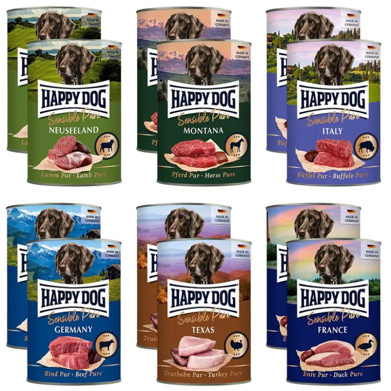 Økonomipakke Happy Dog Sensible Pure 12 x 400 g