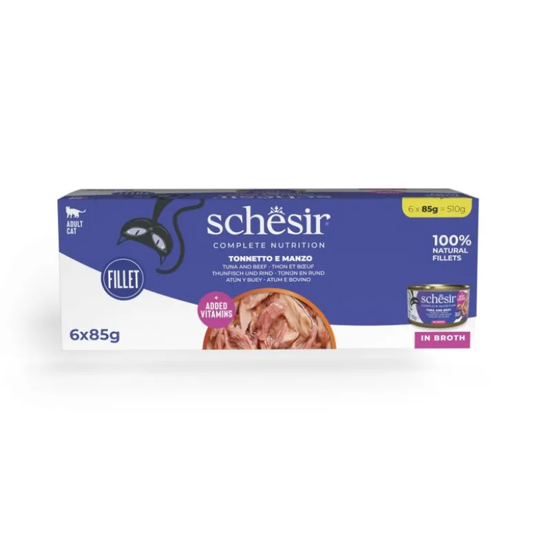Økonomipakke Schesir Complete Nutrition Filet i bouillon 24 x 85 g