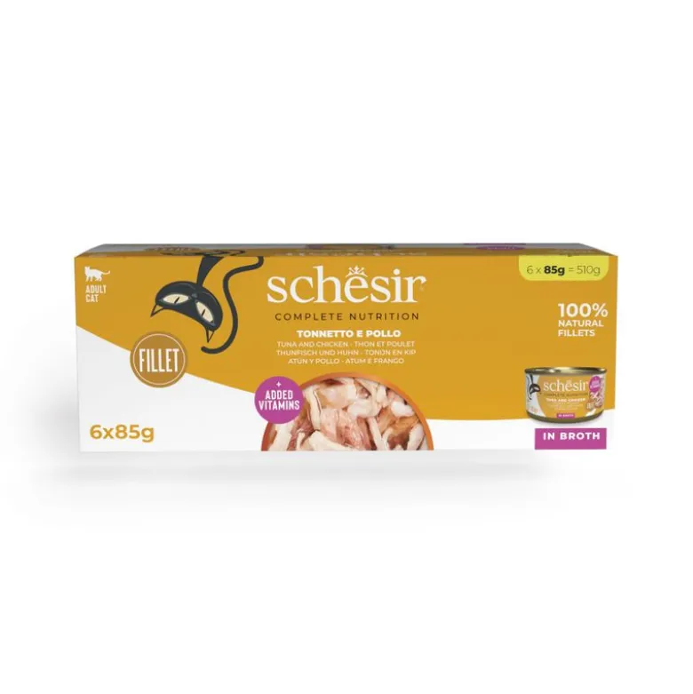 Økonomipakke Schesir Complete Nutrition Filet i bouillon 24 x 85 g