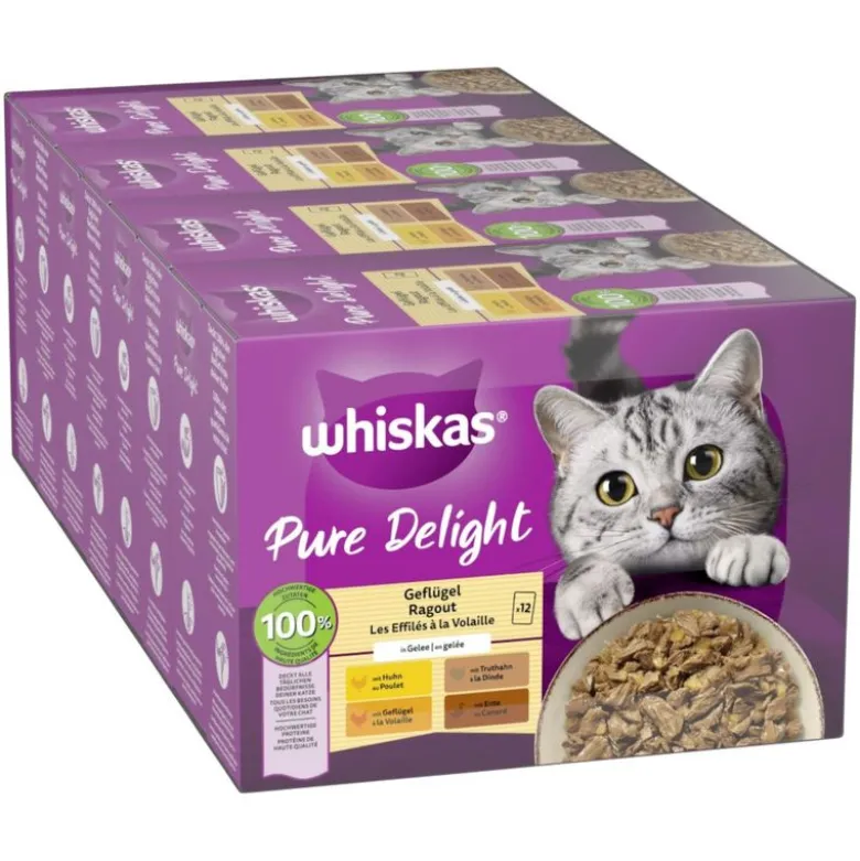 Økonomipakke: Whiskas Pure Delight portionsposer 96 x 85 g