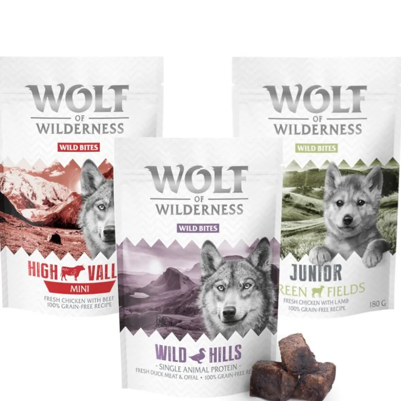 Økonomipakke: Wolf of Wilderness Snack - Wild Bites 3 x 180 g