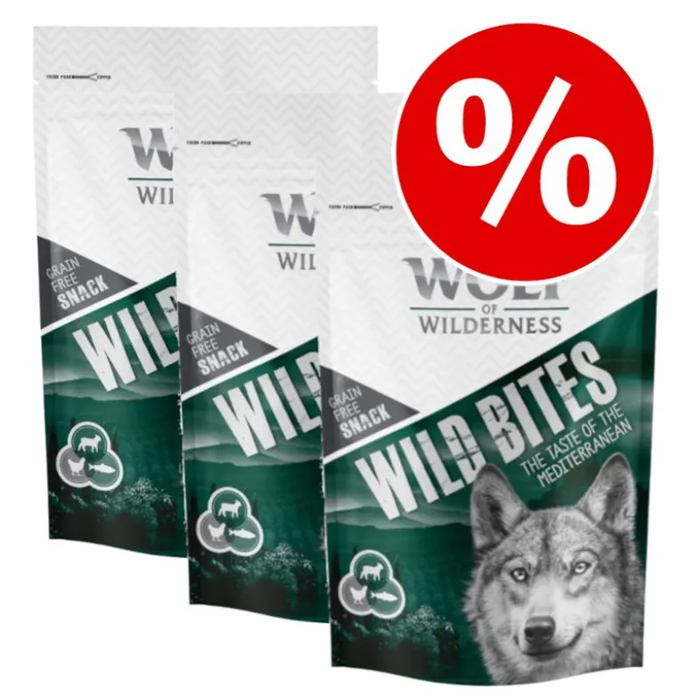 Økonomipakke: Wolf of Wilderness Snack - Wild Bites 3 x 180 g