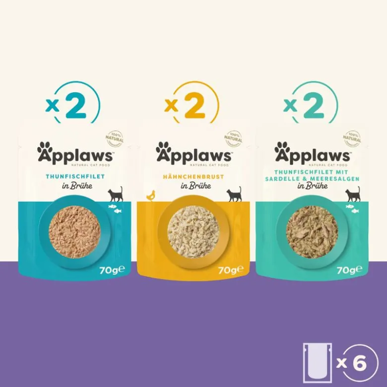 Økonomipakke: 48 x 70 g Applaws Cat Natural i bouillon