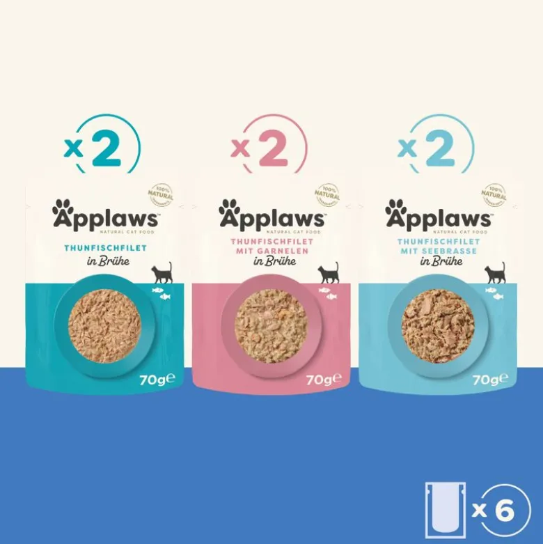 Økonomipakke: 48 x 70 g Applaws Cat Natural i bouillon