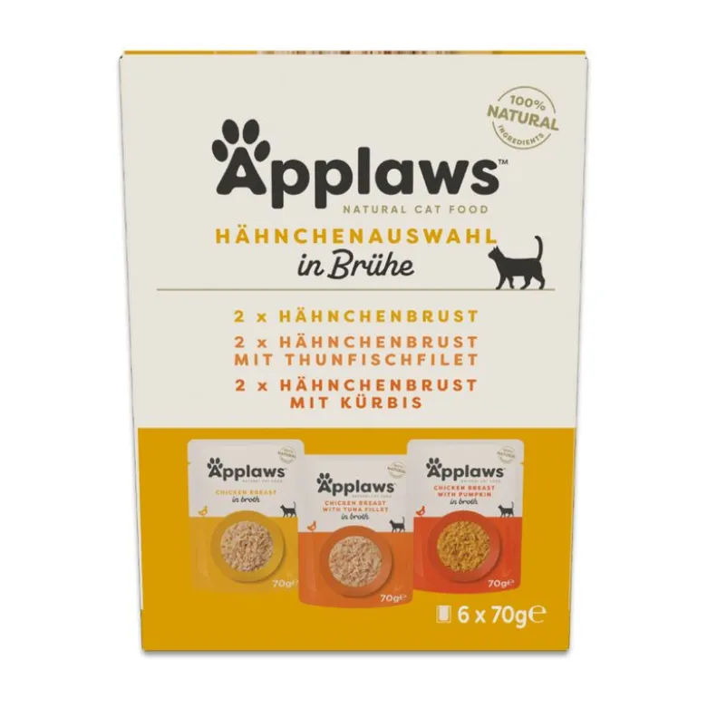 Økonomipakke: 48 x 70 g Applaws Cat Natural i bouillon