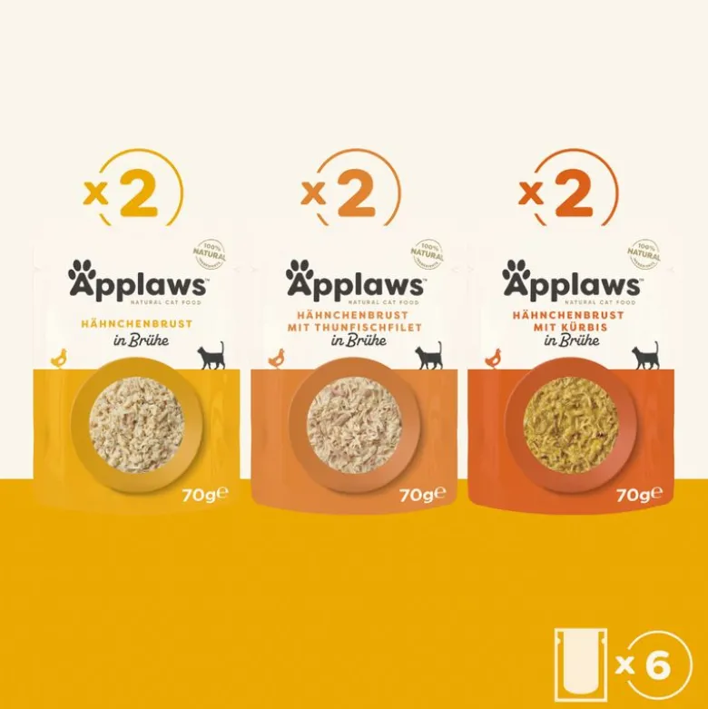 Økonomipakke: 48 x 70 g Applaws Cat Natural i bouillon