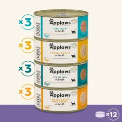 Økonomipakke: 24 x 70 g Applaws i bouillon