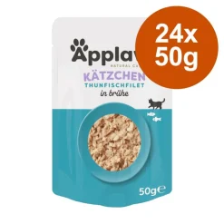 Økonomipakke: 24 x 50 g Applaws Natural Kitten i bouillon