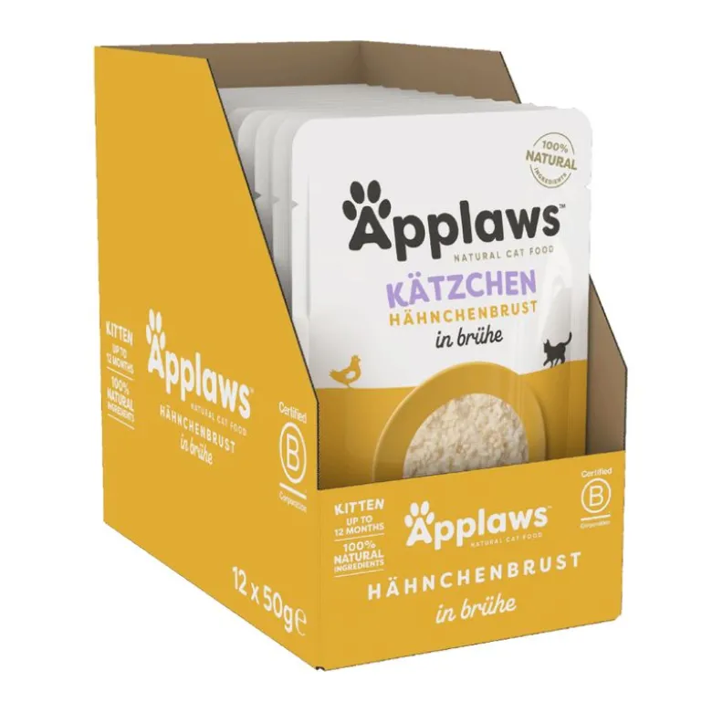 Økonomipakke: 24 x 50 g Applaws Natural Kitten i bouillon