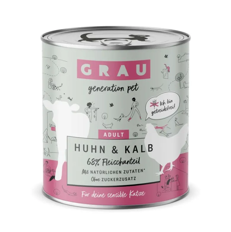 Økonomipakke: 24 x 800 g GRAU Adult kornfri dåser