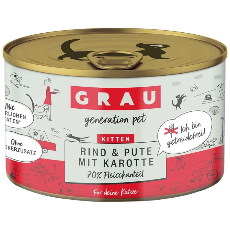 Økonomipakke: 24 x 200 g GRAU Kitten kornfri dåser